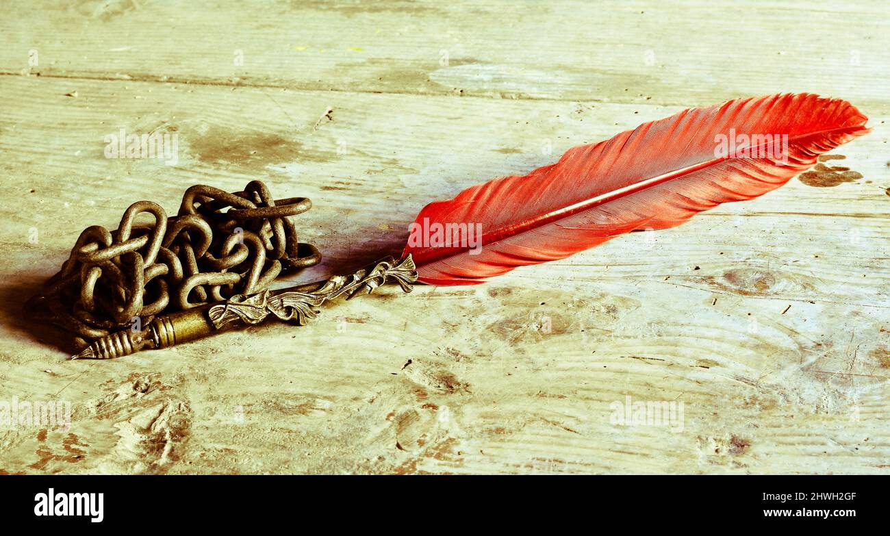 the chained pen Stock Photo Alamy