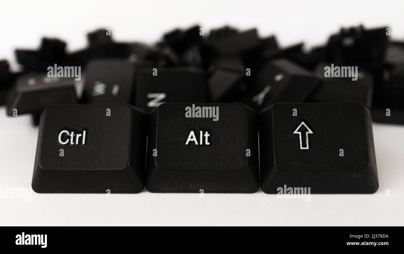 Ctrl Alt Shift shortcut text created with keyboard keys isolated on