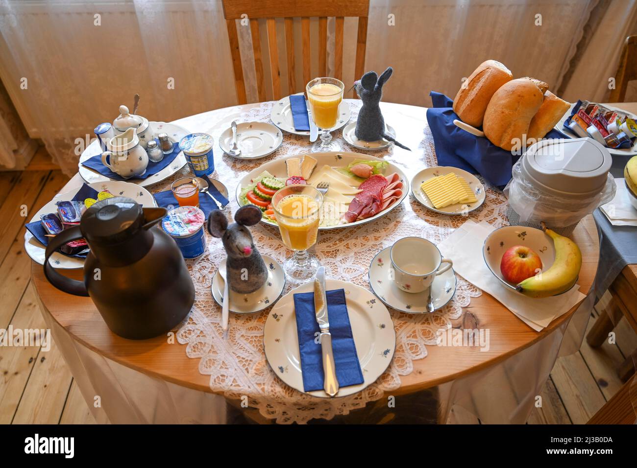 Typical German breakfast table Stock Photo Alamy