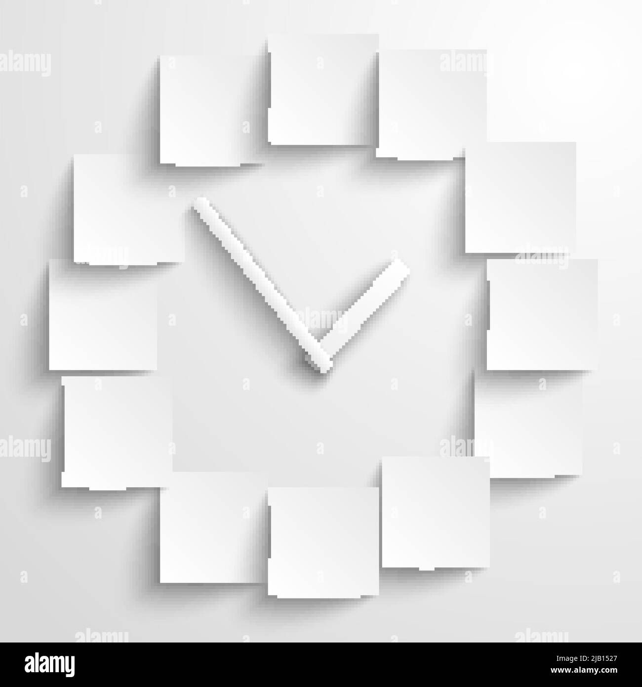 Abstract paper clock with blank digits vector illustration Stock Vector