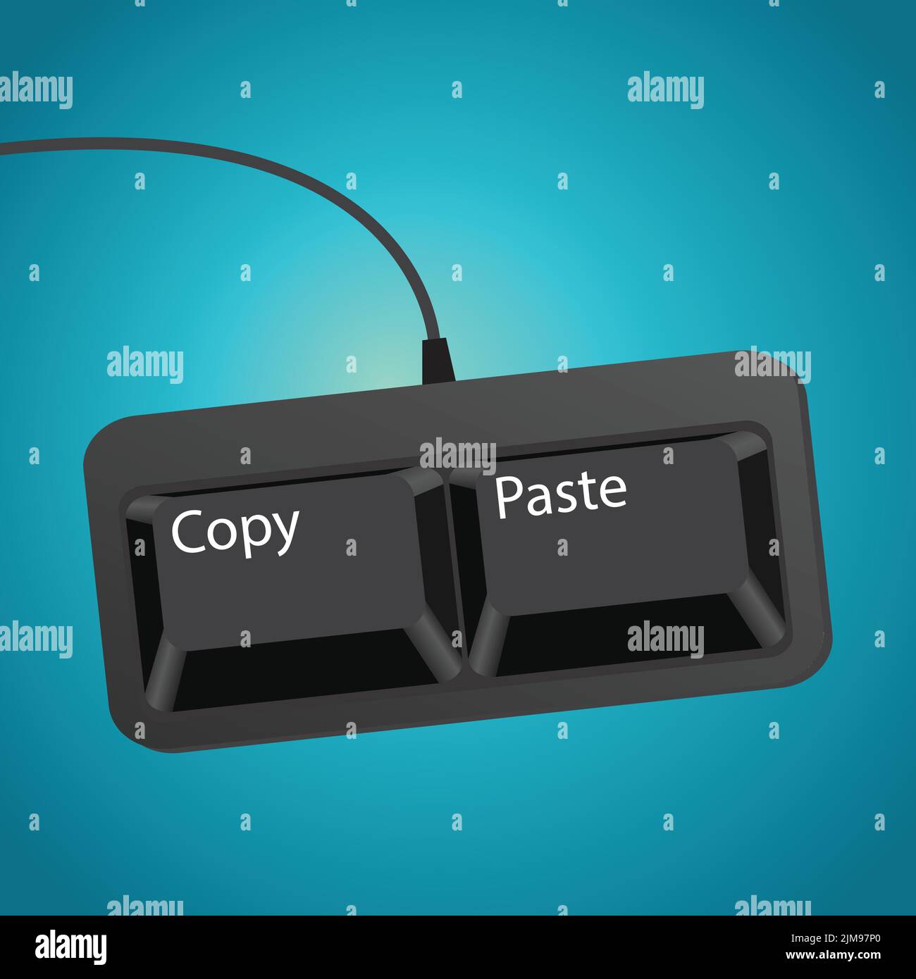 Computer keyboard with two buttons copy and paste Stock Vector Image