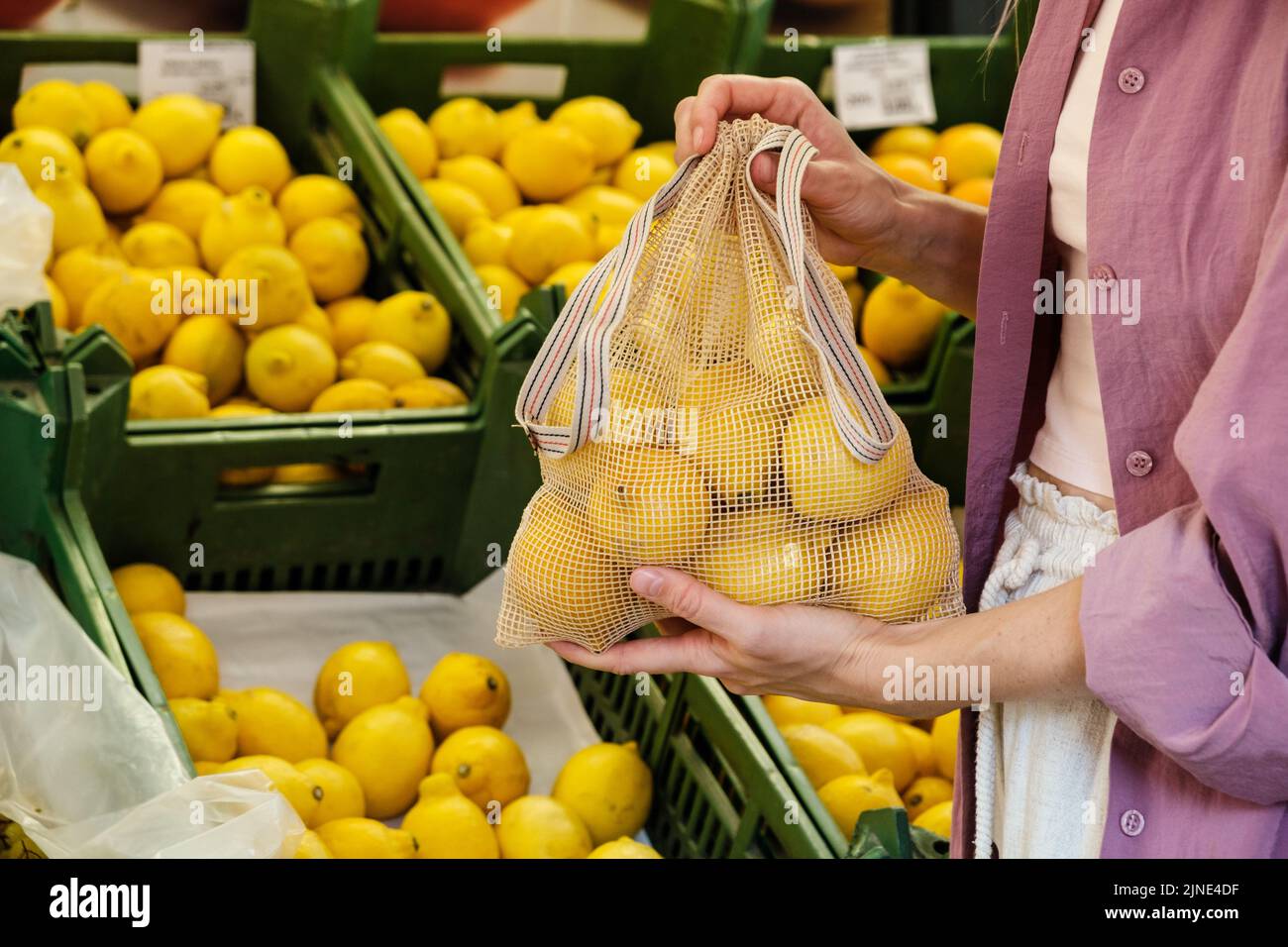 Using reusable eco bag Stock Photo Alamy