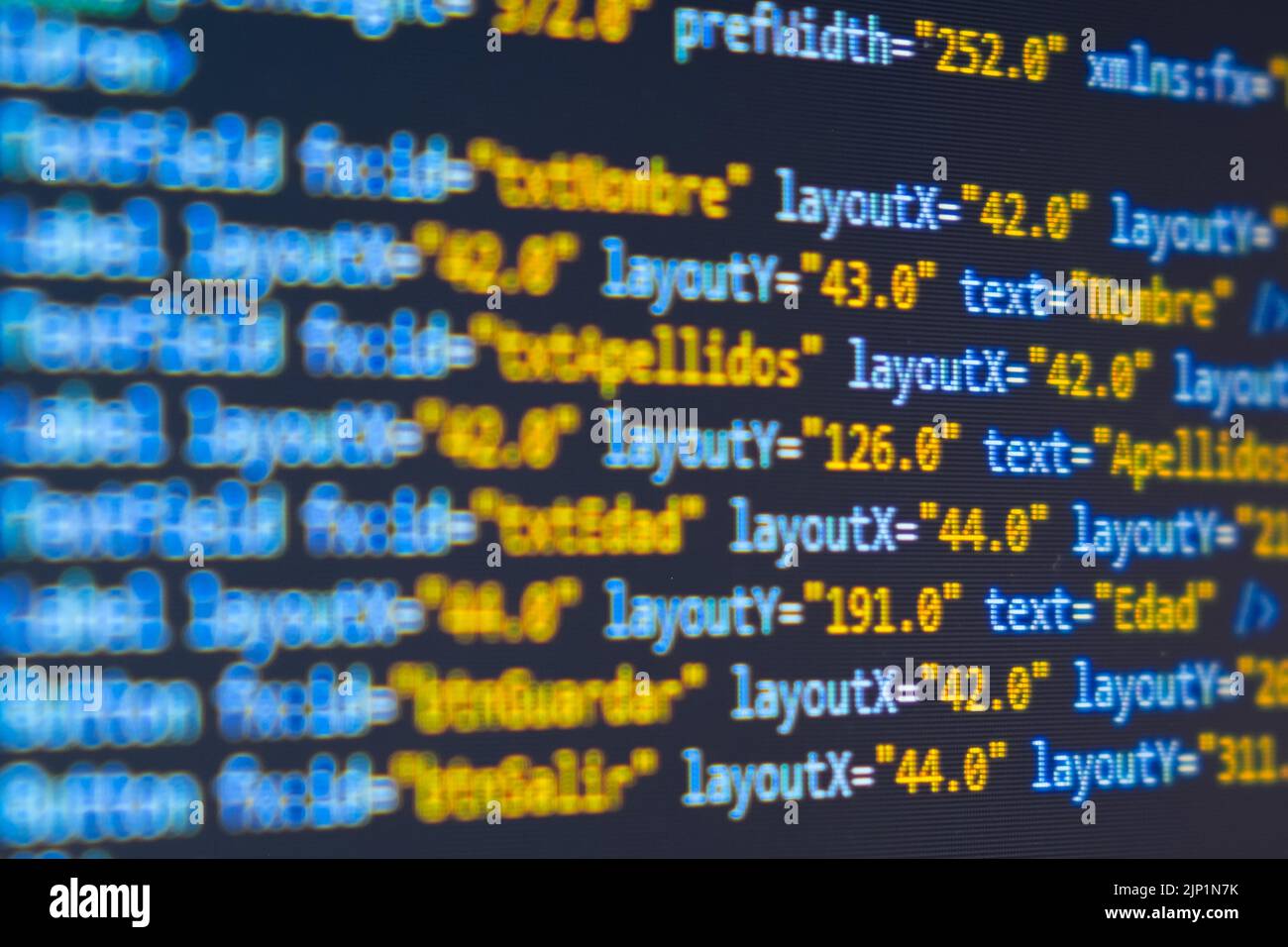 Code redactor (IDE) with open javascript project using react Stock