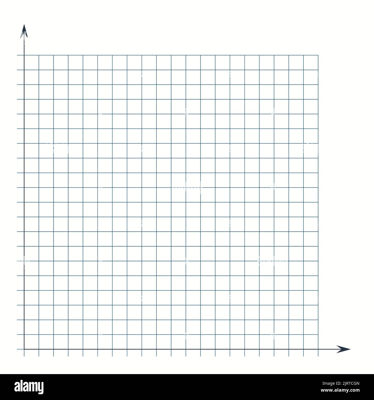 Grid paper. Mathematical graph. Cartesian coordinate system with xaxis
