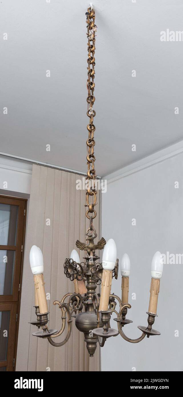 Hanging candlestick with casing. unknown, author Stock Photo Alamy