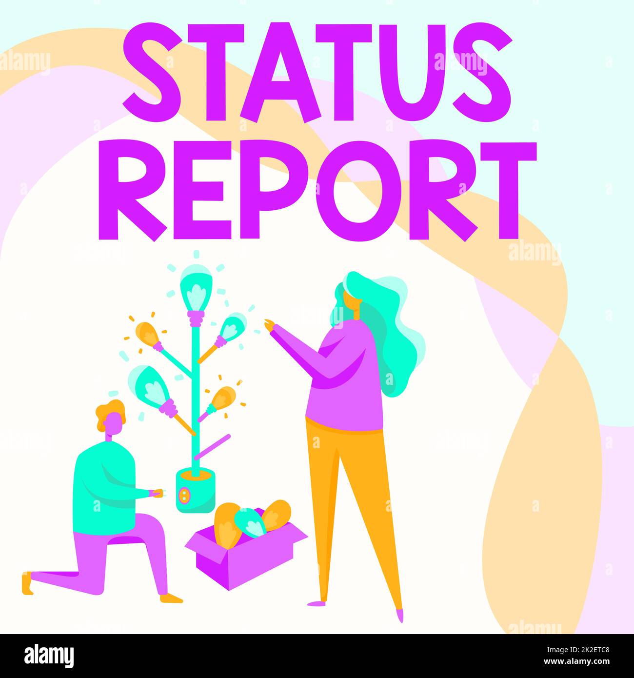 Sign displaying Status Report. Concept meaning Update Summary of