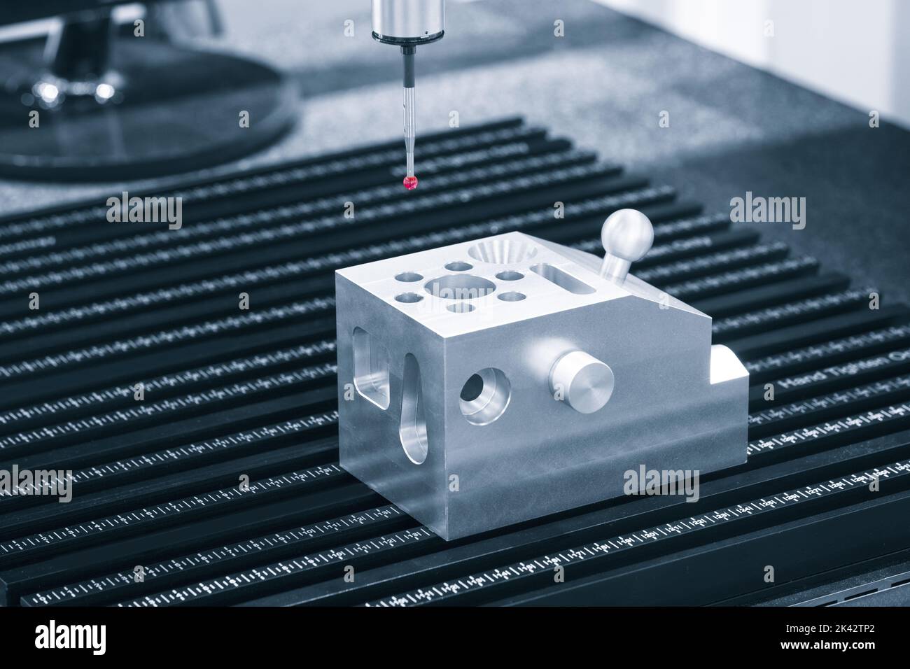 Quality control on milling CNC machine, coordinate measuring machine