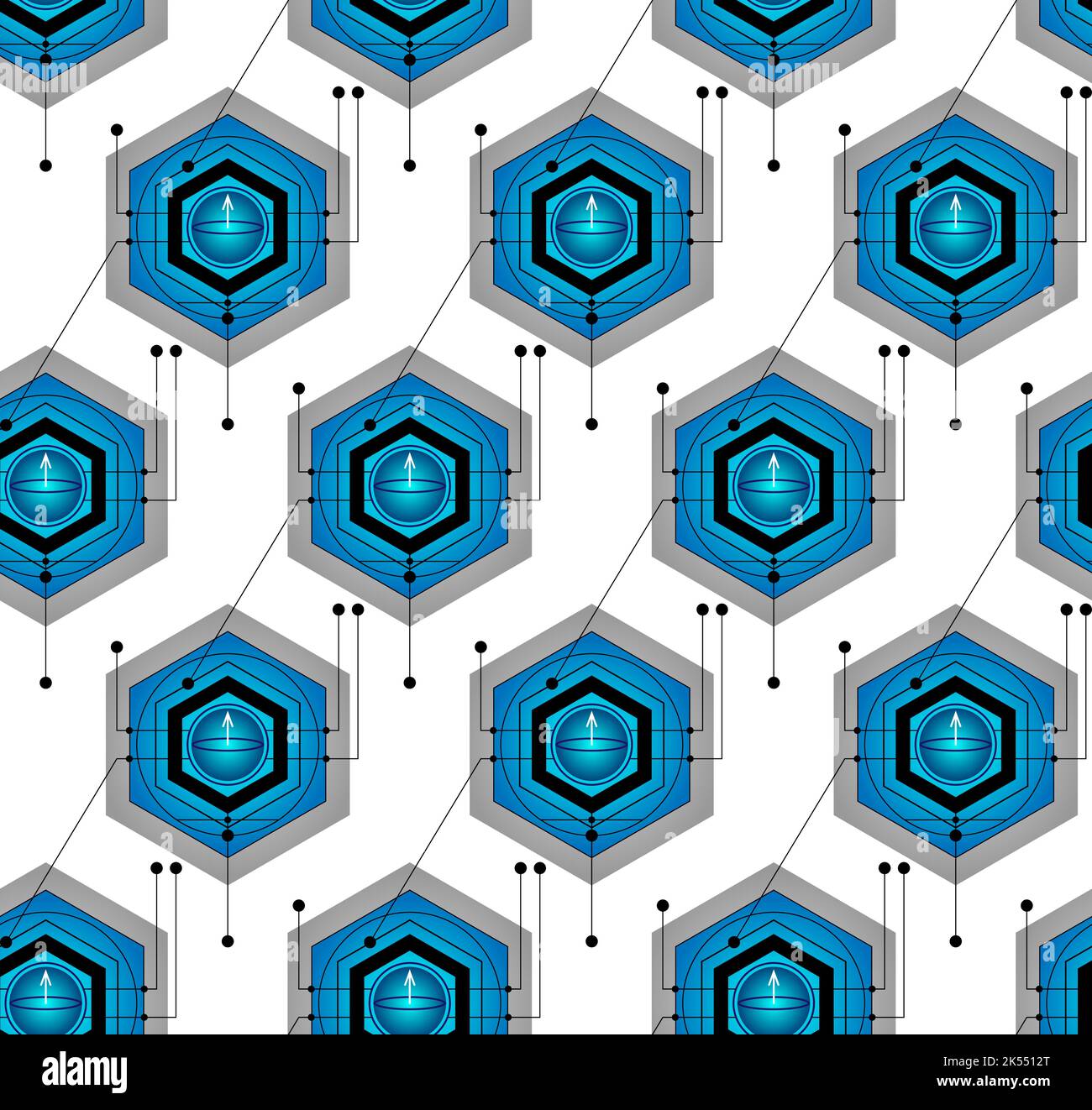 Quantum computer qubits, seamless pattern any amount of qubits you