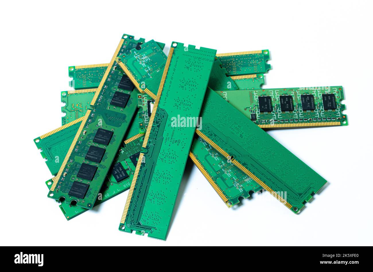 Computer memory card Close up memory socket on board computer server