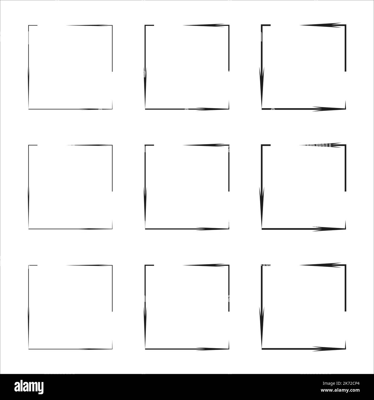 Hand drawn frames. borders set. rectangular shapes Stock Vector Image