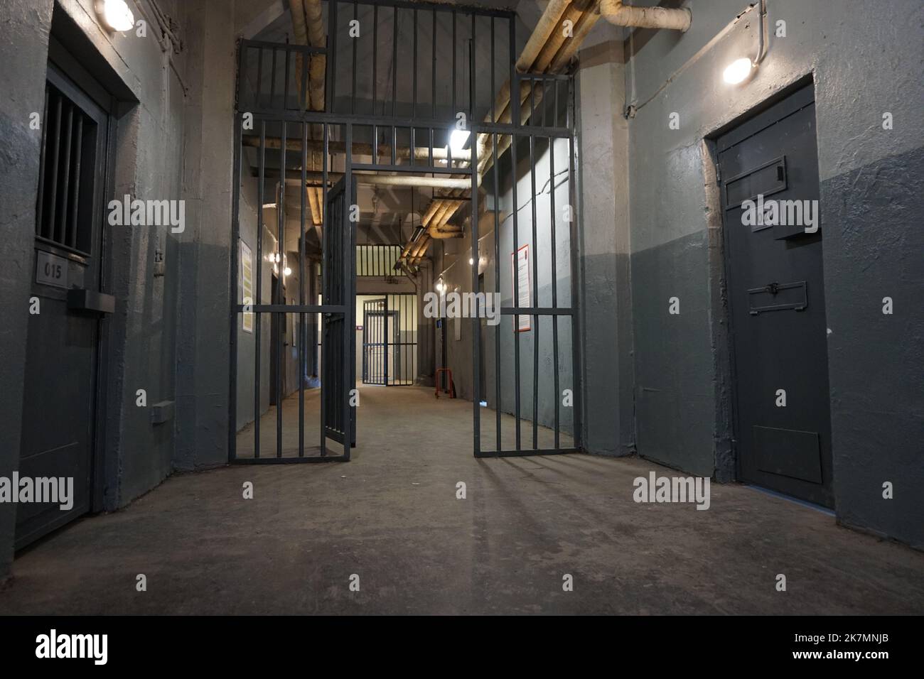 bars and empty prison corridors Stock Photo Alamy