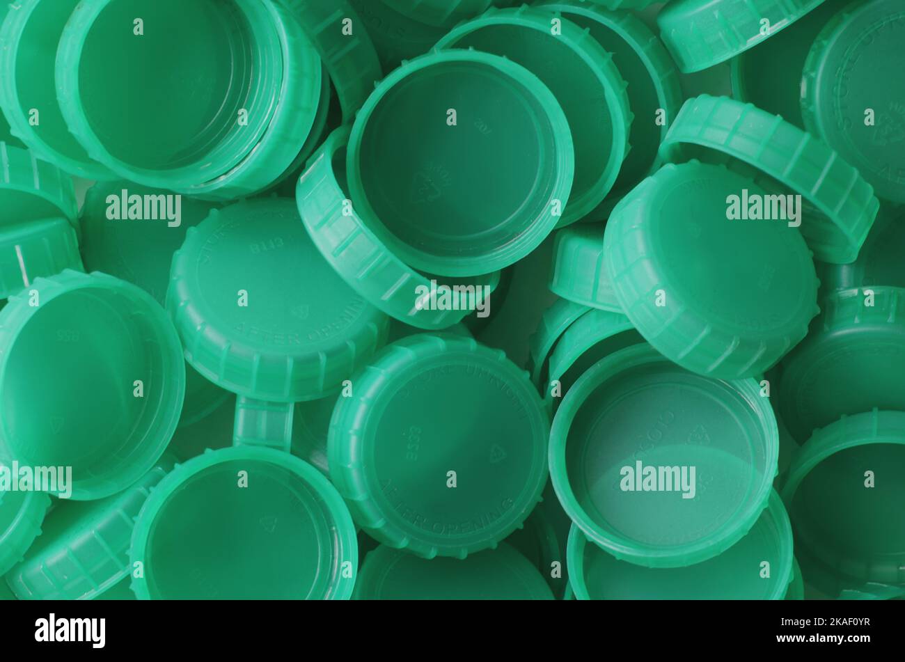 Green Milk Bottle Tops Stock Photo Alamy