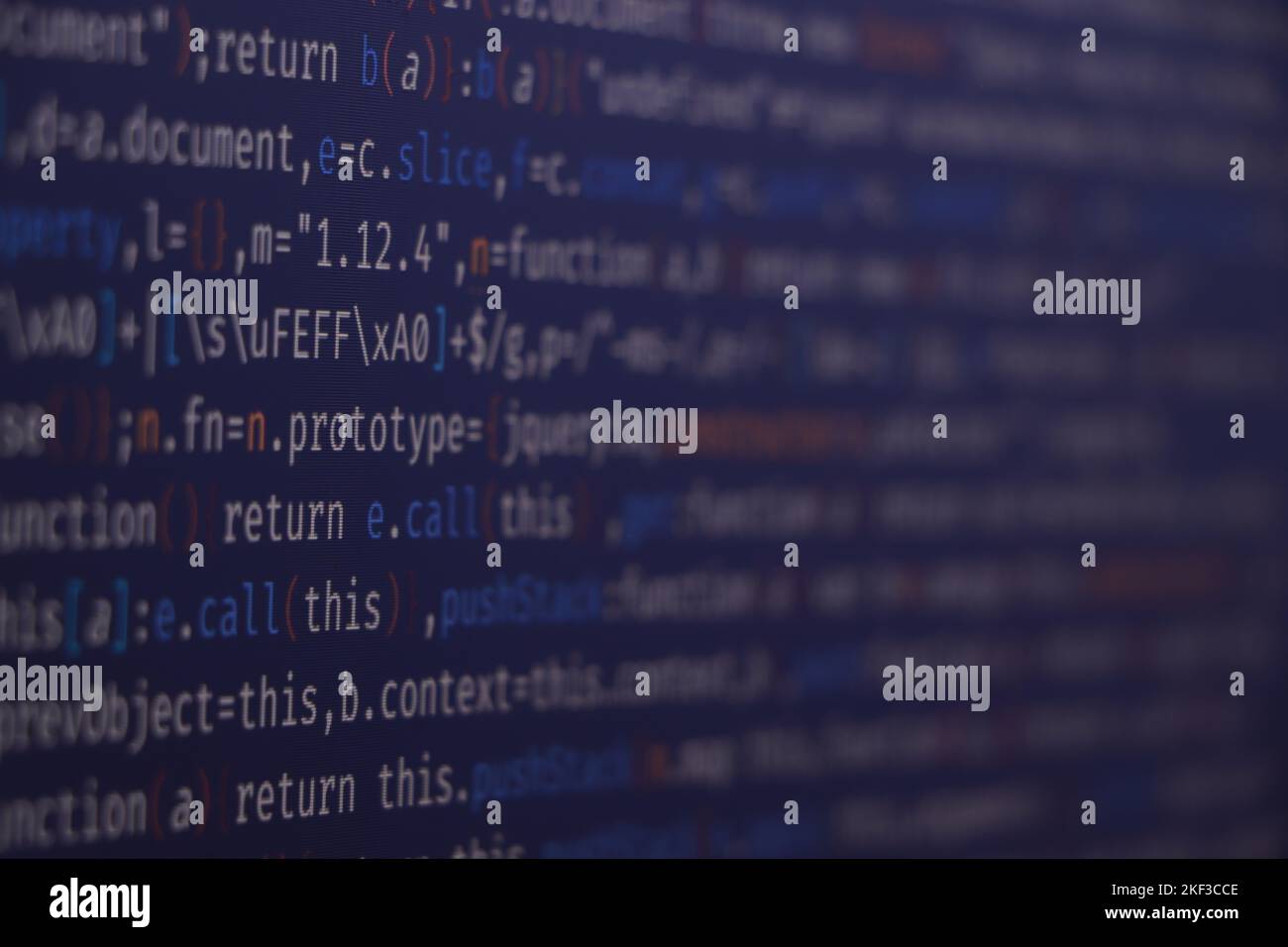 Soft listing view. Program code with display. Data optimization