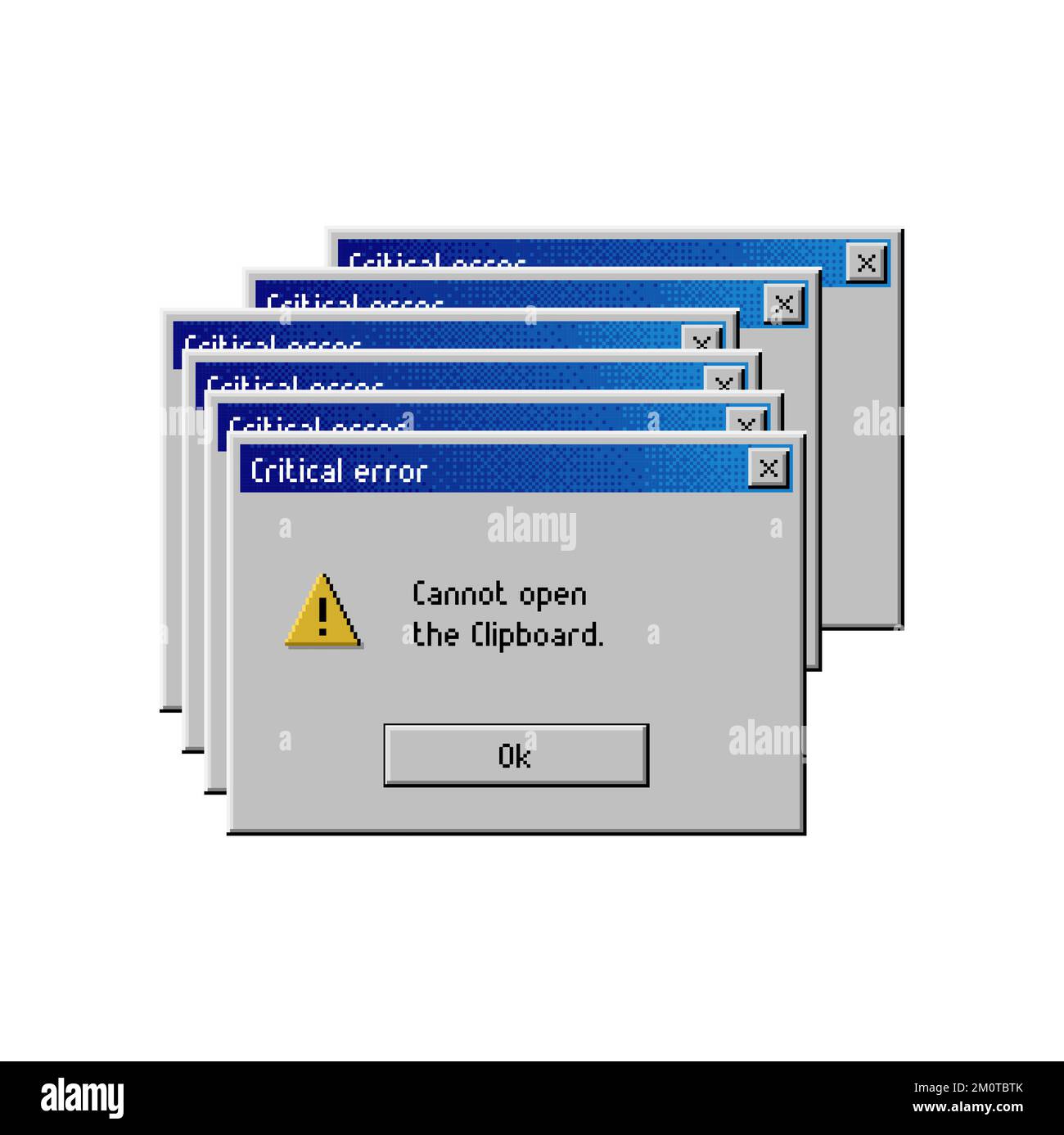 Error window message, computer system warning or PC alert, vector