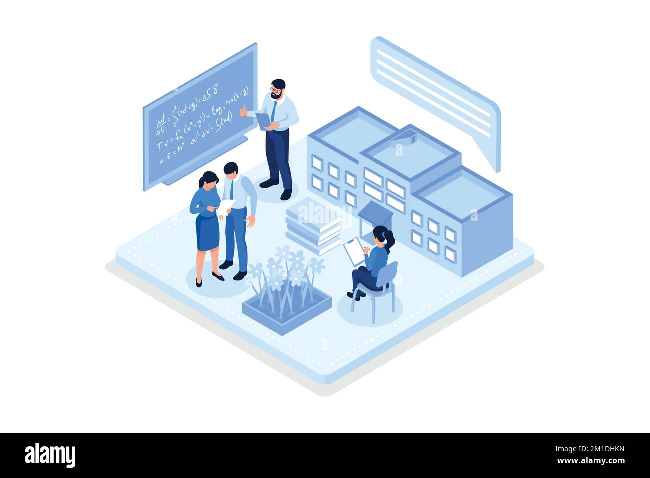 People characters developing software and sending data to cloud storage