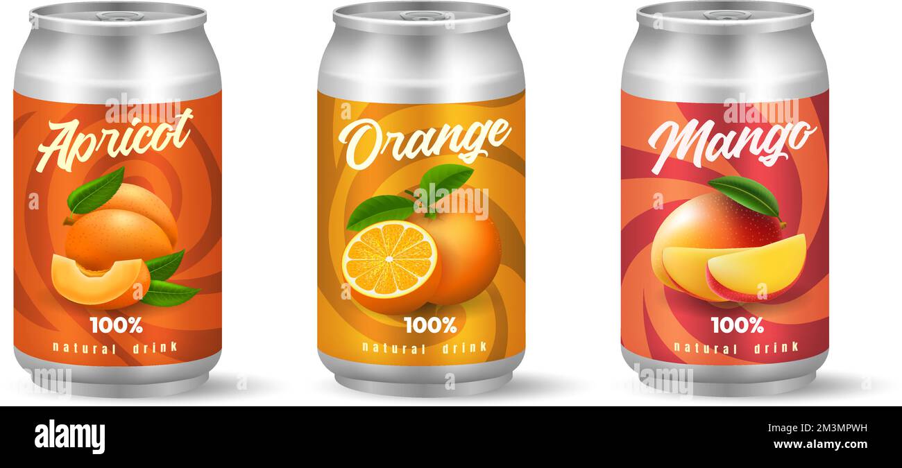 Fruit juice cans Stock Vector Image & Art Alamy