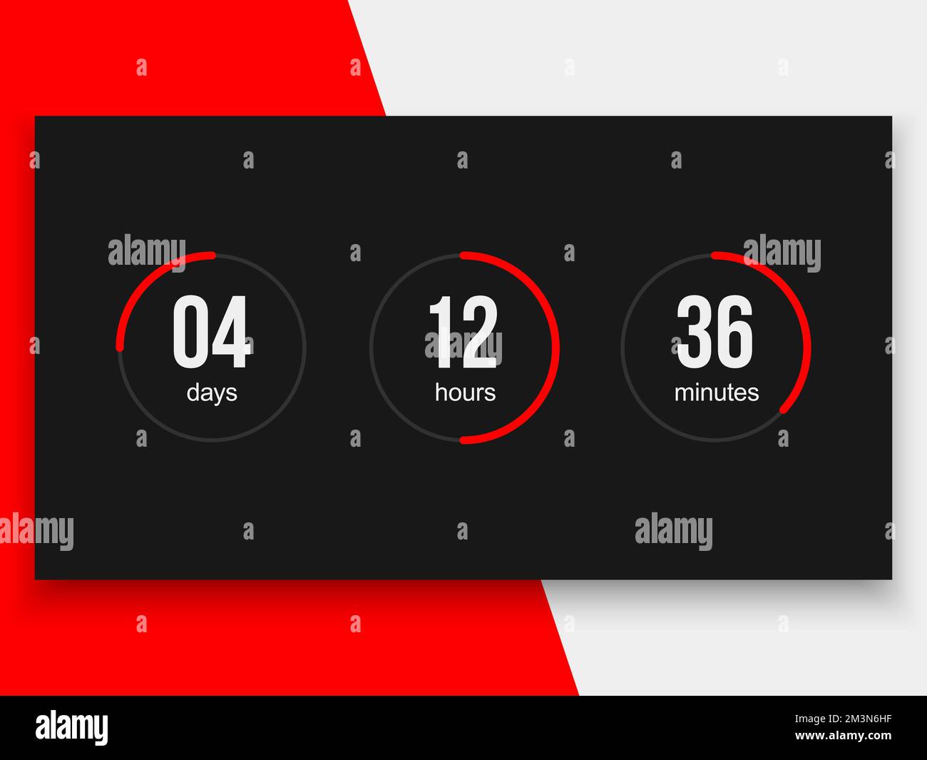 Countdown timer vector clock counter. Modern count down day vector