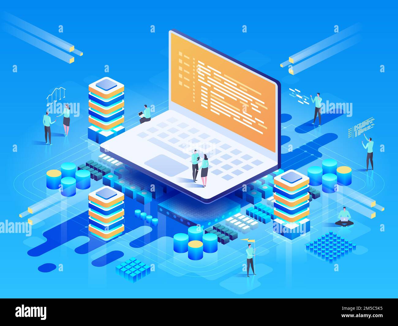 Software, web development, programming concept. People interacting with