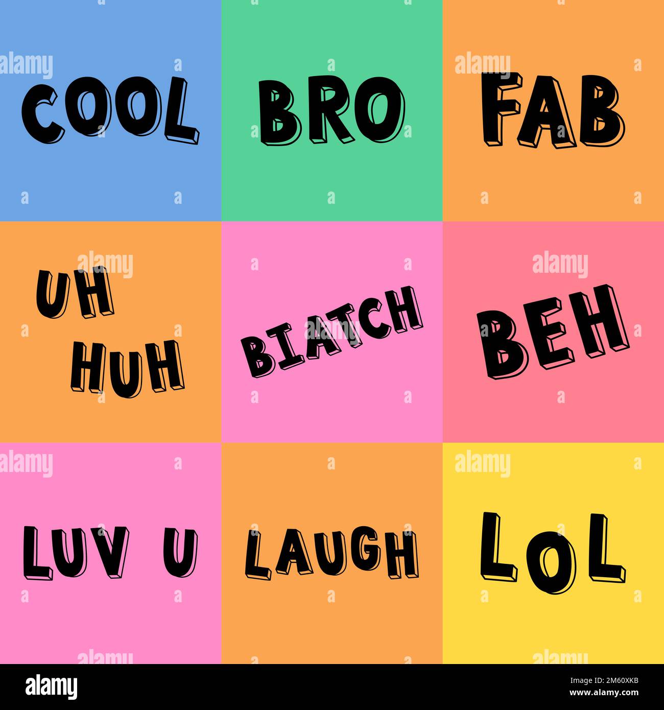 Trendy cool words vector typography Stock Vector Image & Art Alamy