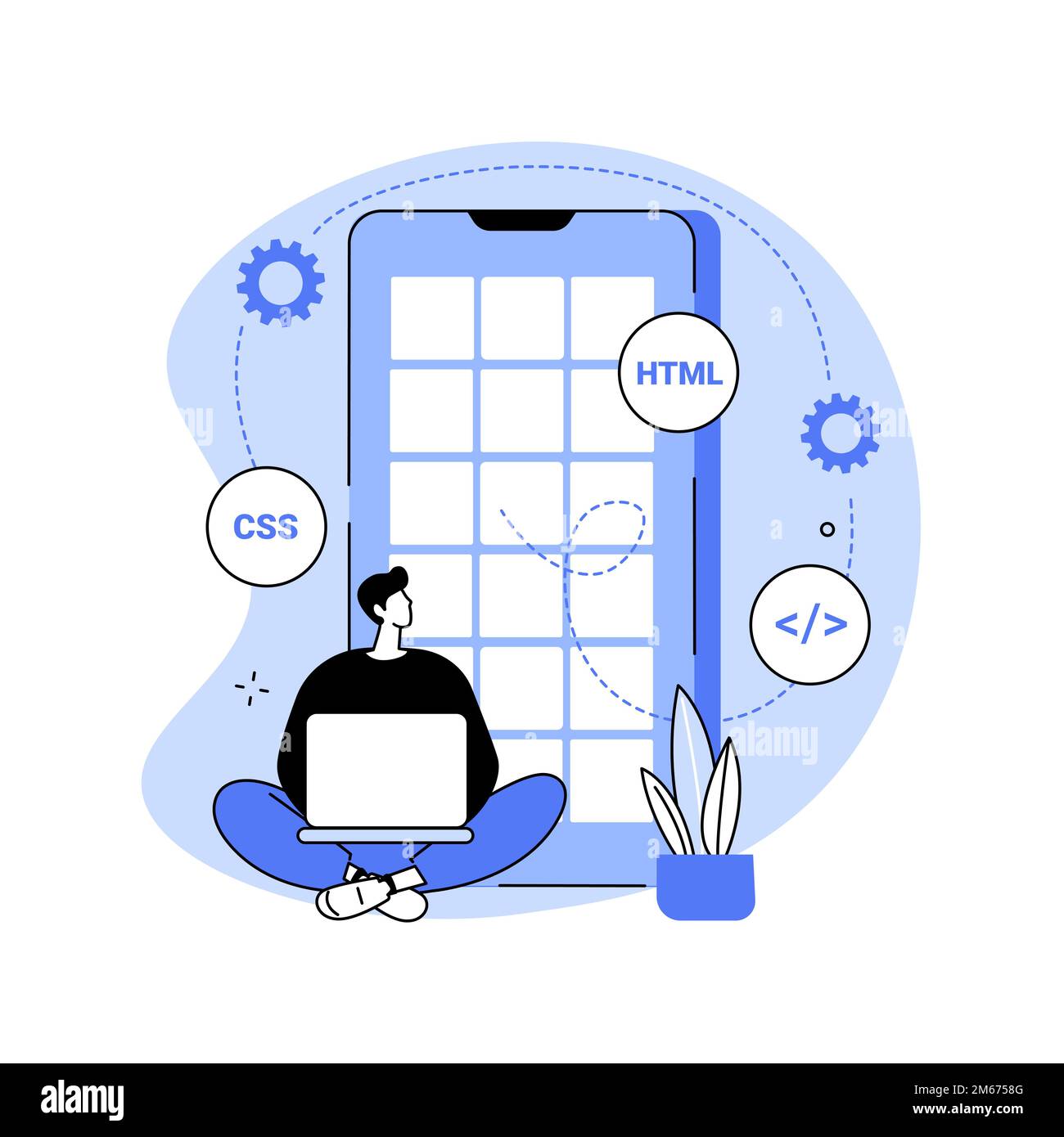 Hybrid mobile app abstract concept vector illustration. Software