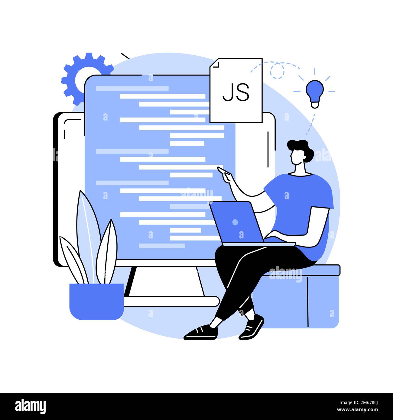 JavaScript abstract concept vector illustration. Game engine, JS