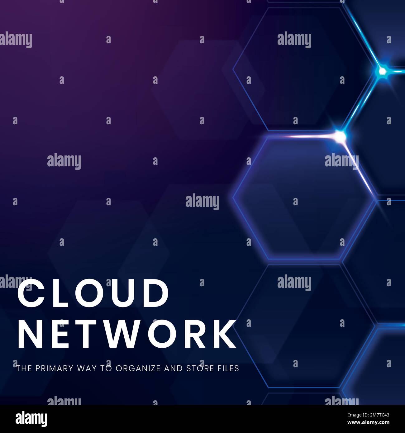 Cloud network technology template vector with digital background Stock