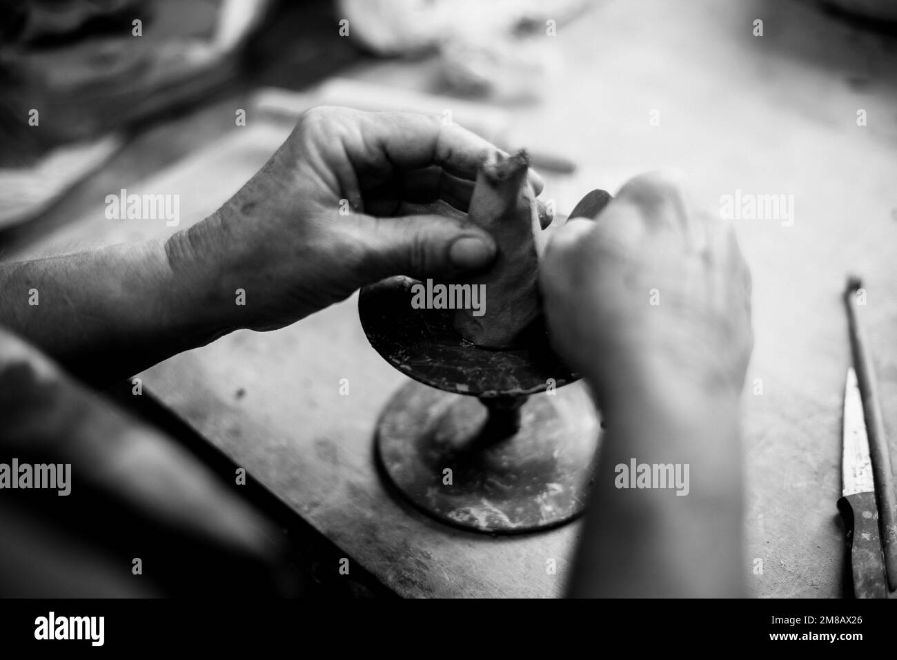 clay figures making artwork Stock Photo Alamy