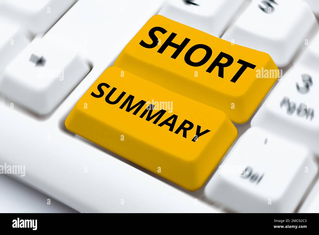 Writing displaying text Short Summary. Word for Brief statement of main points clear Stock Photo