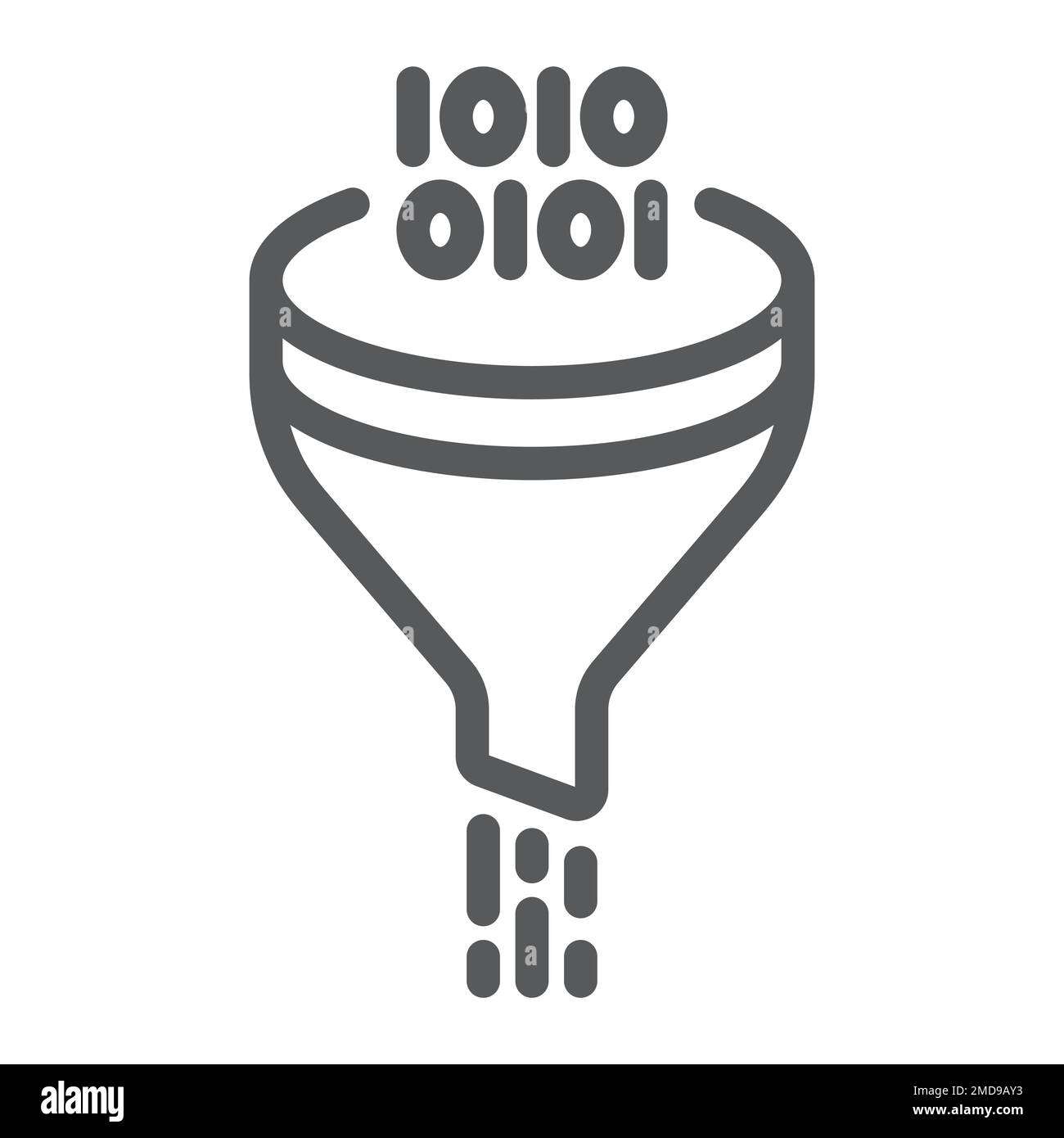 Data filter line icon, data and analytics, funnel sign, vector graphics