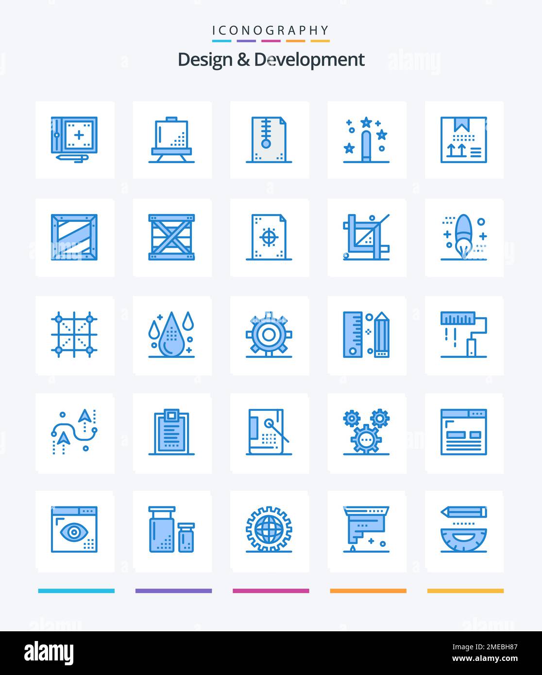 Creative Design & Development 25 Blue icon pack Such As development