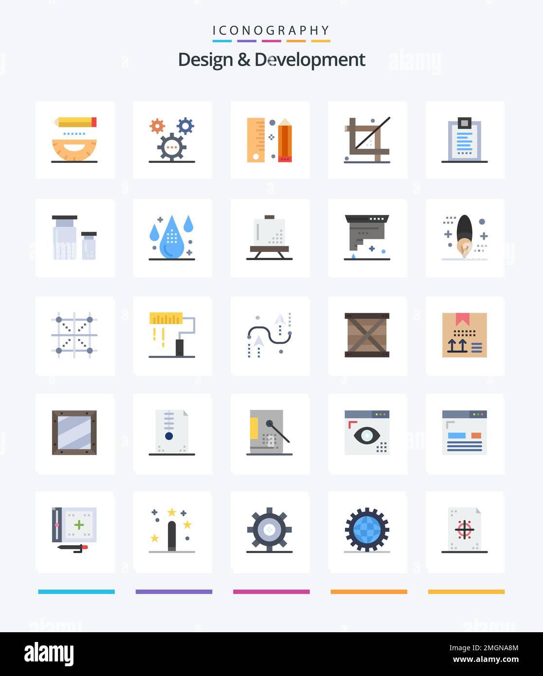 Creative Design & Development 25 Flat icon pack Such As design. coding