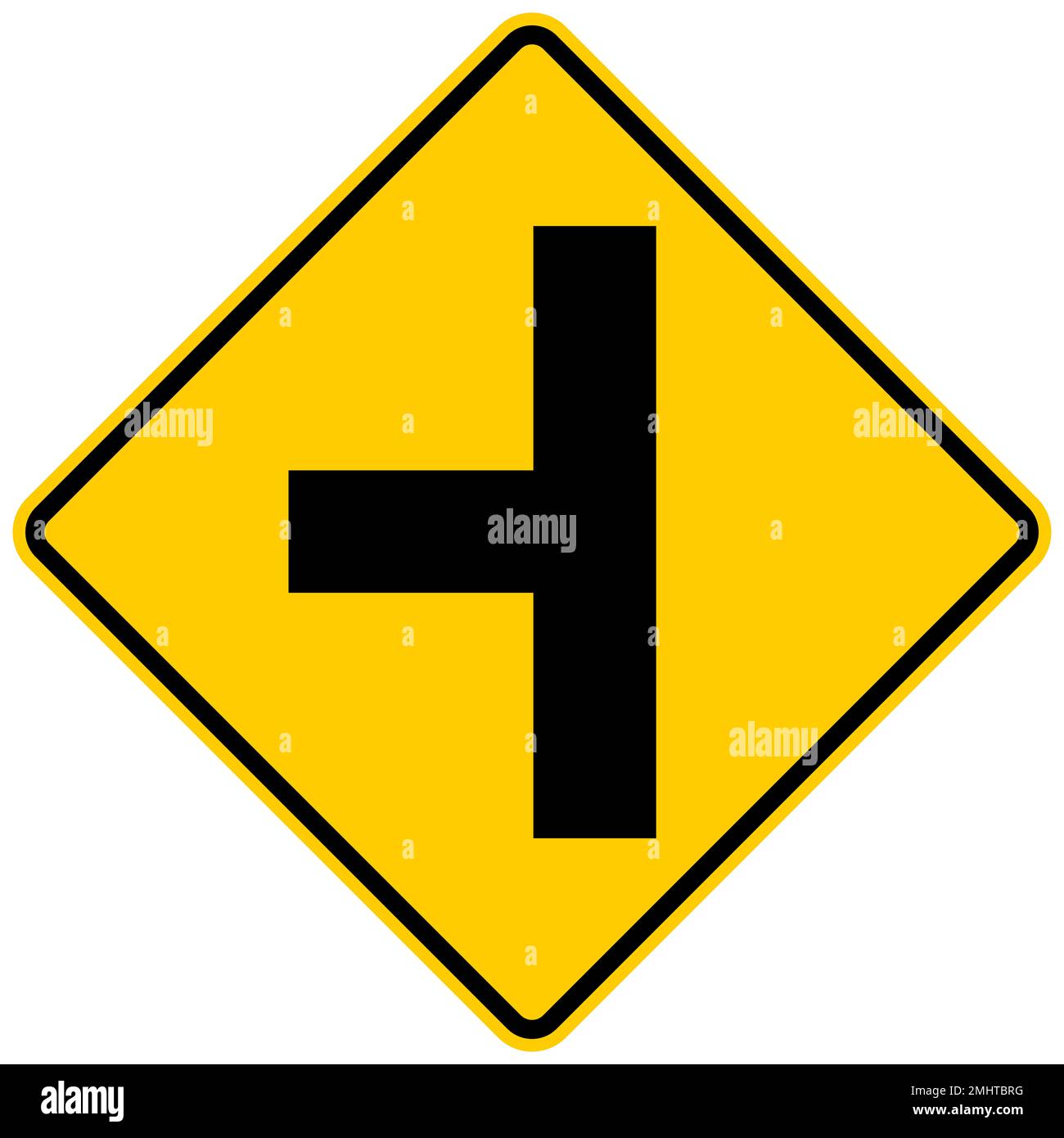 Side road intersection warning sign Stock Photo Alamy