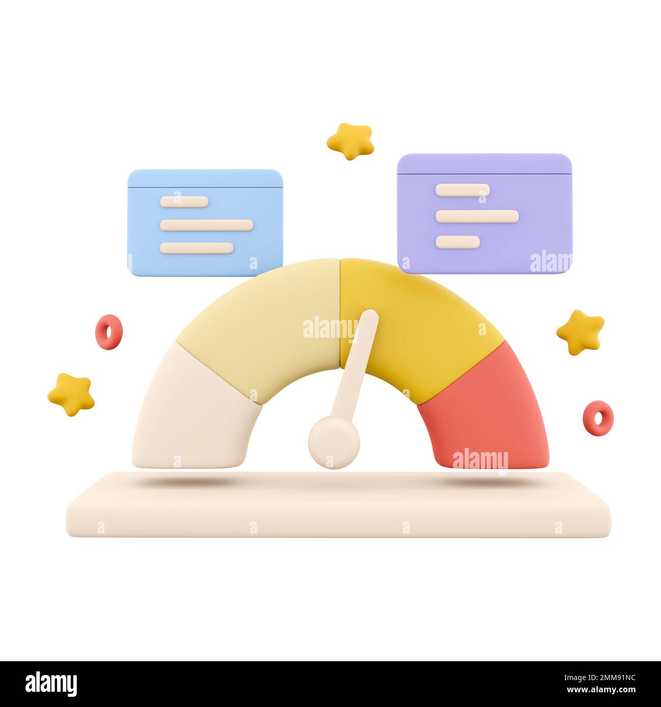 3d rendering arrow point scale speedometer icon. 3d render icon performance, pointer rating risk