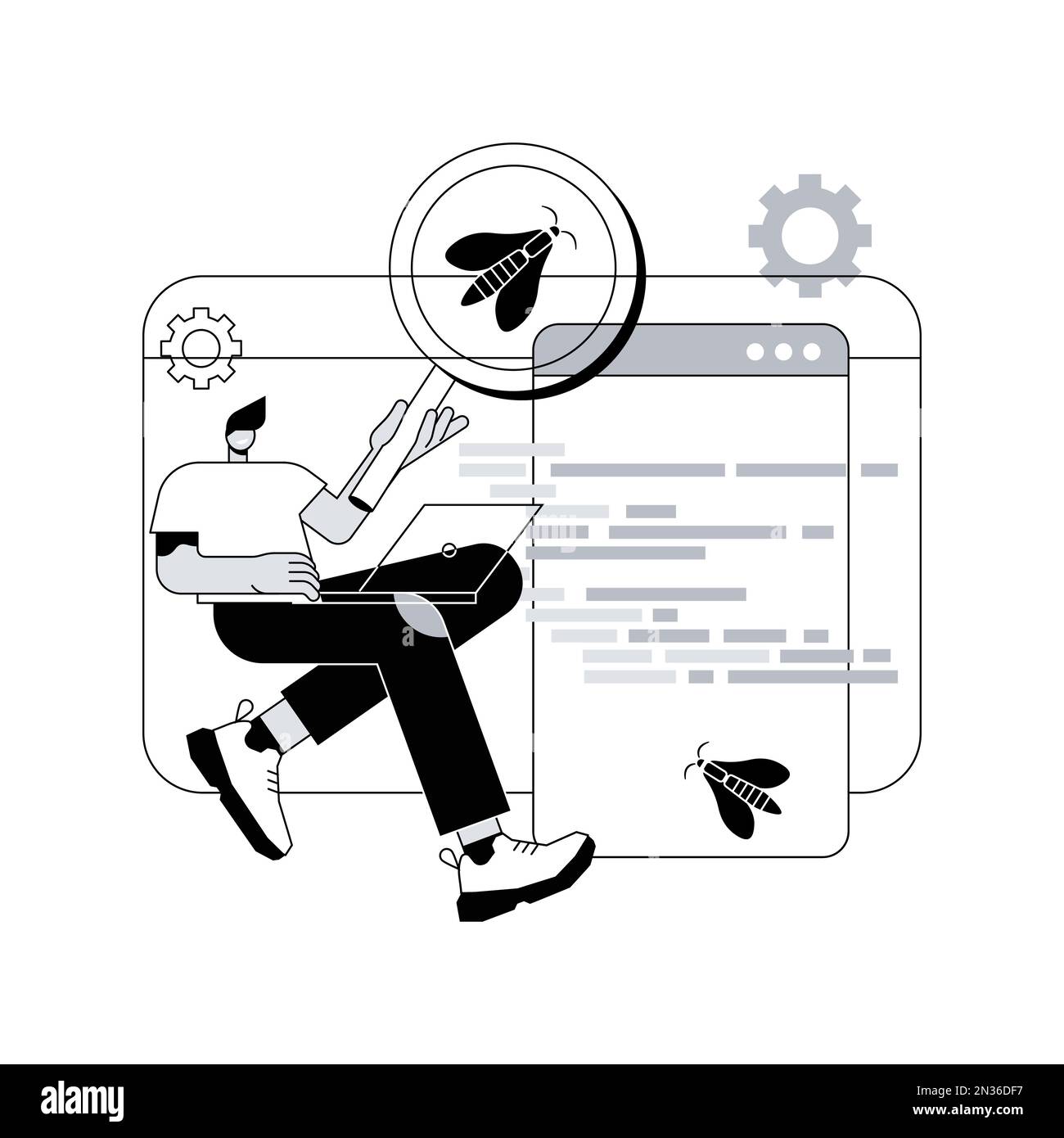 Crossplatform testing abstract concept vector illustration. Cross