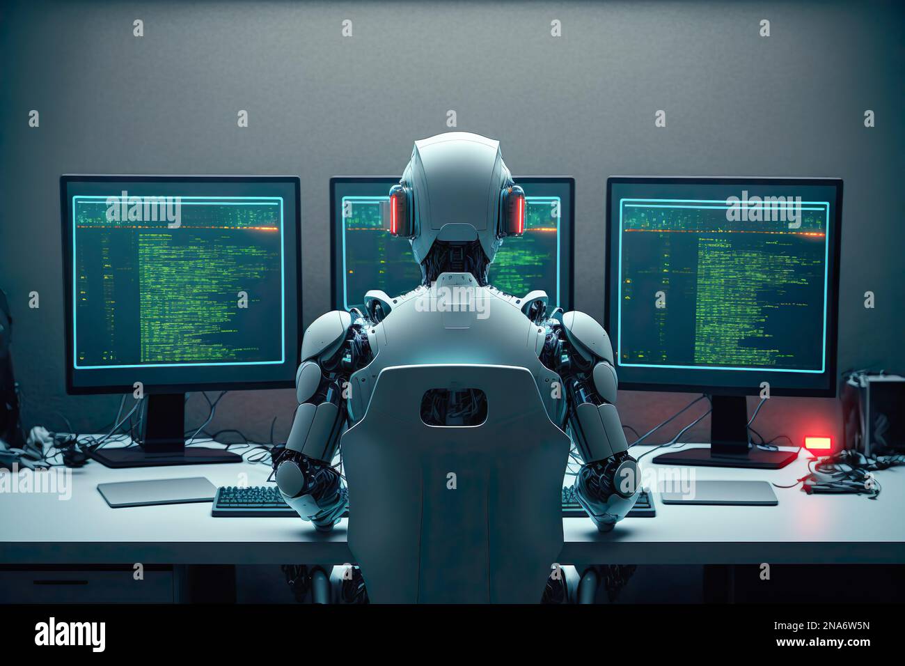 Robot using computer hires stock photography and images Alamy