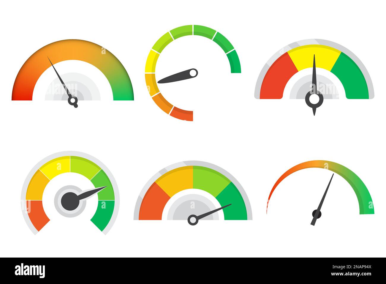 Set of different meter gauge element. Sustomer satisfaction meter