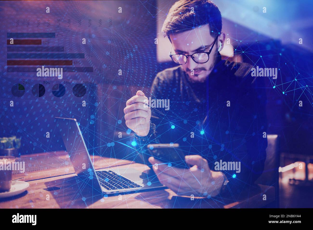 Big data management, digital technology, software development concept