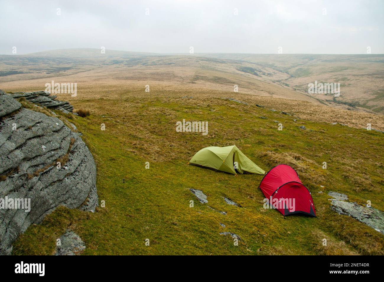 Wild camping Dartmoor National Park Stock Photo Alamy