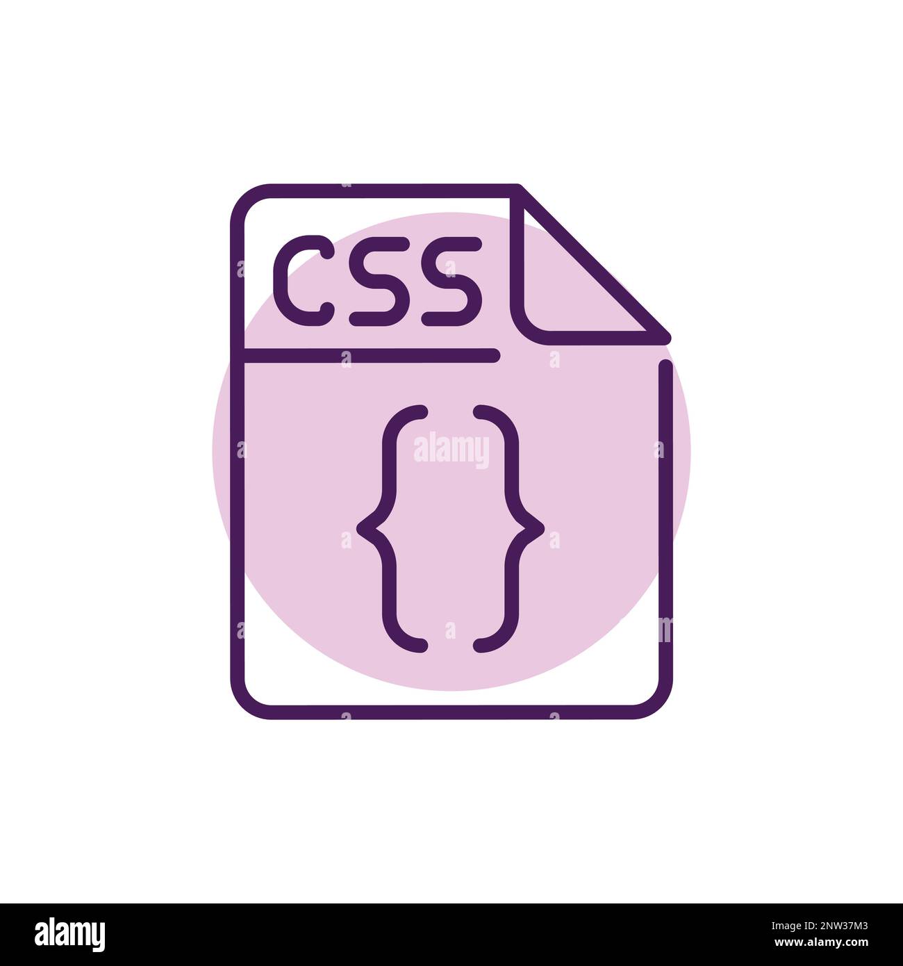 CSS file color line icon. Format and extension of documents Stock