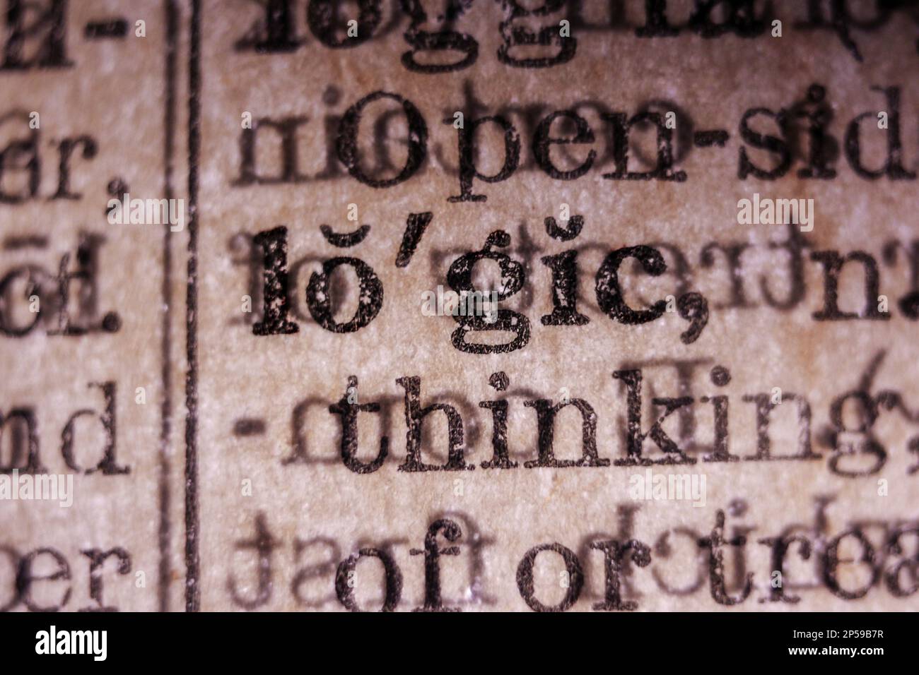 Definition of word logic on dictionary page, closeup Stock Photo Alamy
