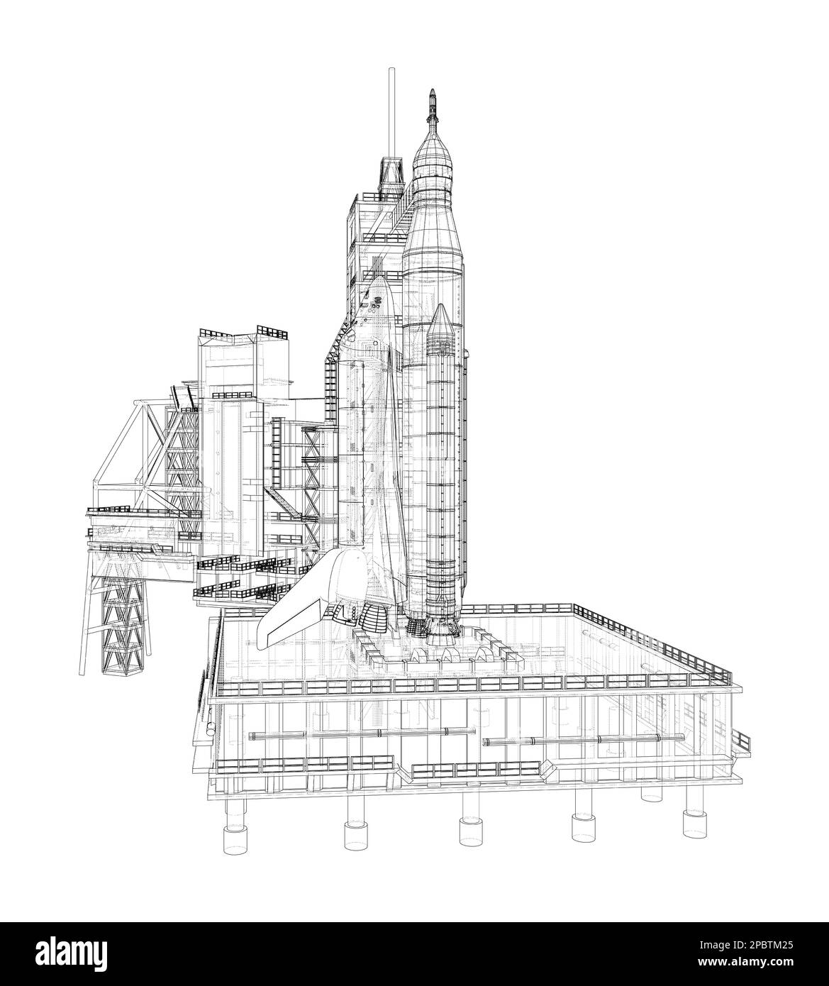 Space Rocket on launch pad Stock Photo Alamy