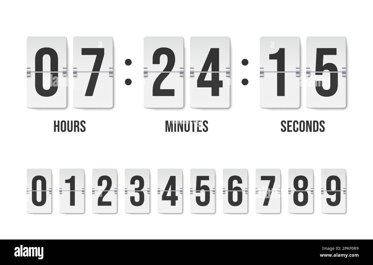 Countdown timer. Mechanical analog flip clock with number indicator