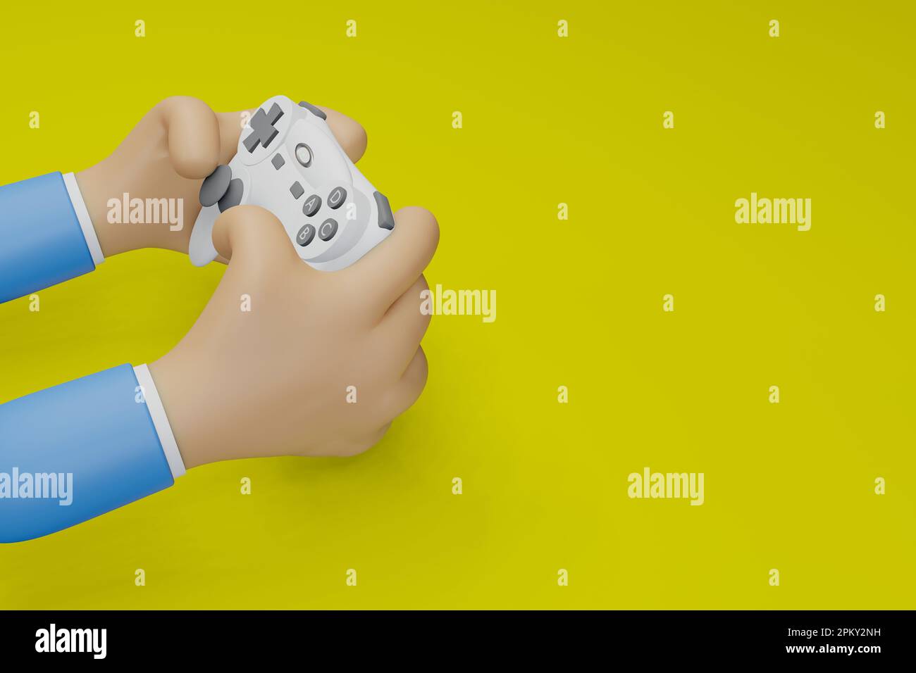 Joystick gamepad, game console or game controller. Computer gaming. Cartoon minimal style