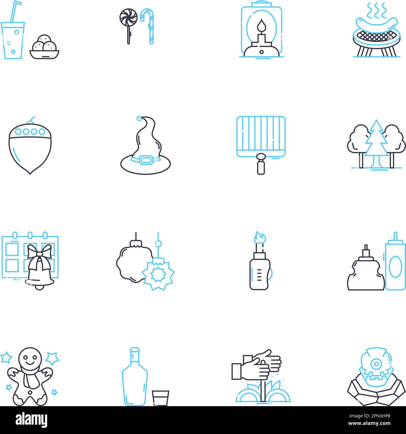 Bash linear icons set. Scripting, Shell, Terminal, Command, Linux