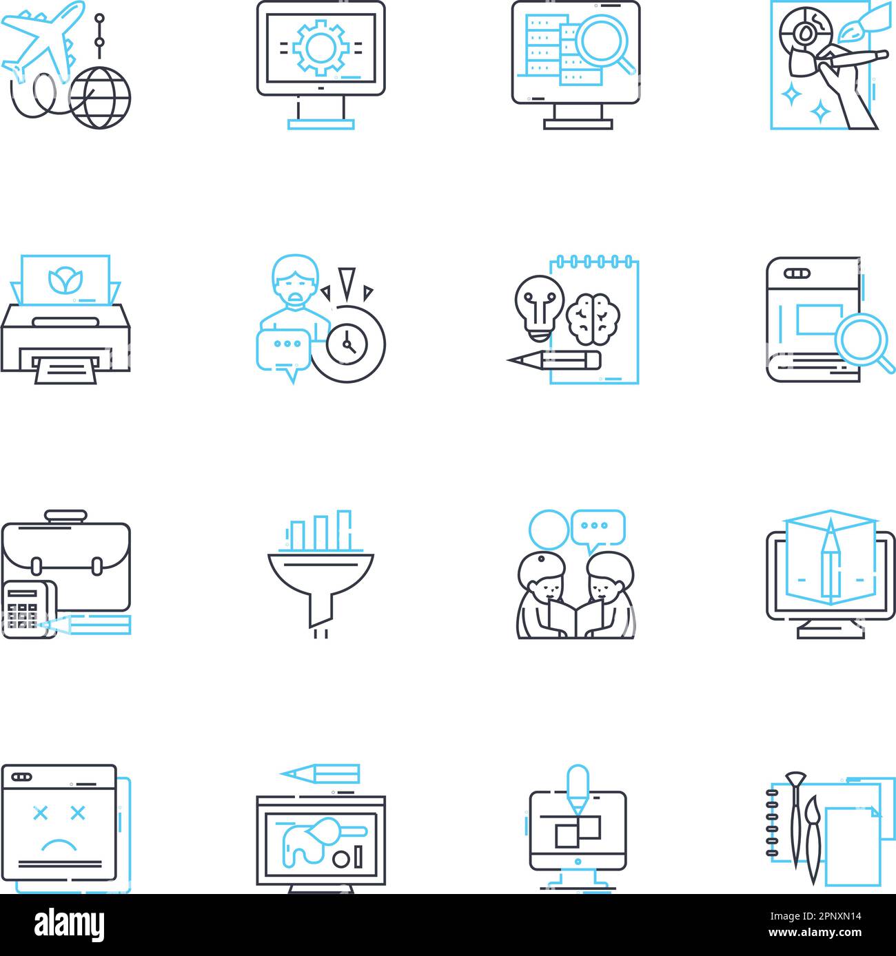 Operations manual linear icons set. Standardization, Guidelines