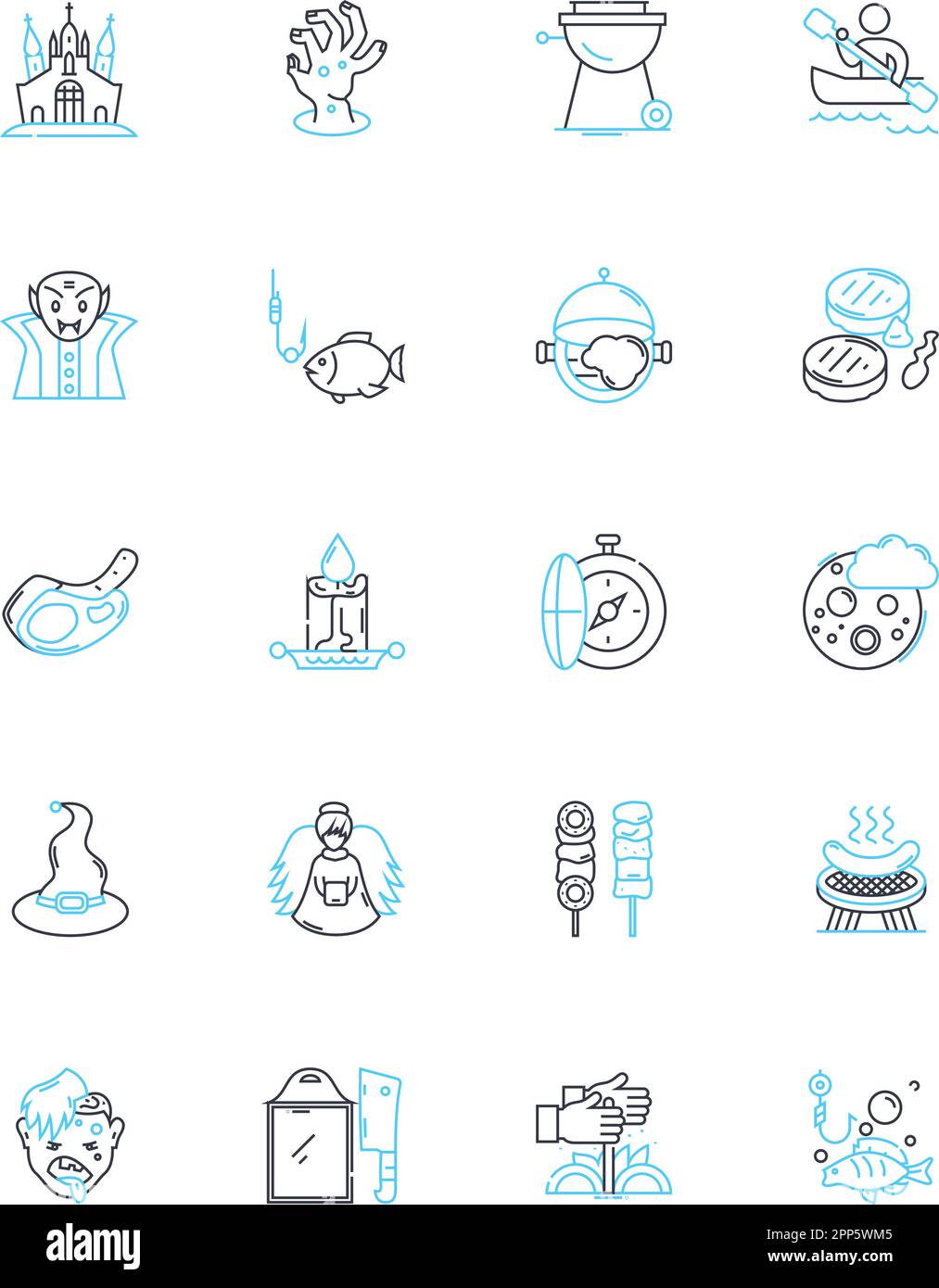 Bash linear icons set. Scripting, Shell, Terminal, Command, Linux