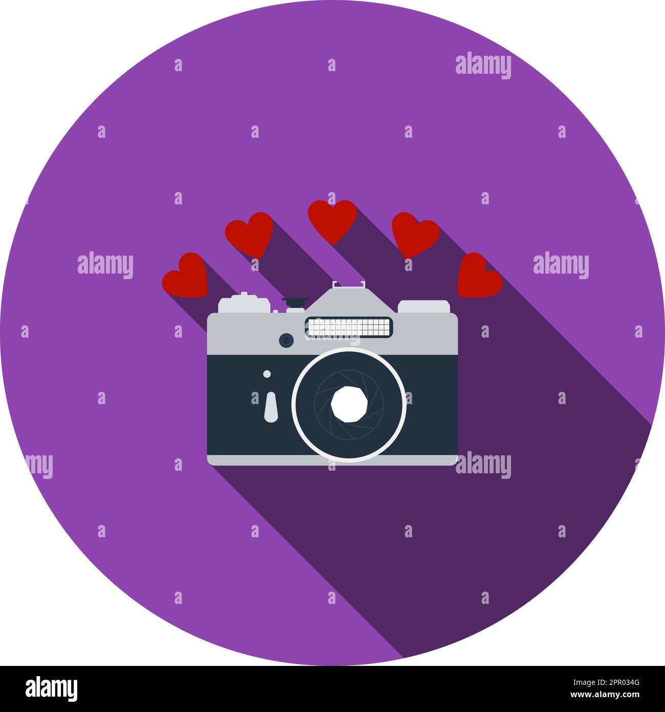 Camera With Hearts Icon Stock Vector Image & Art Alamy