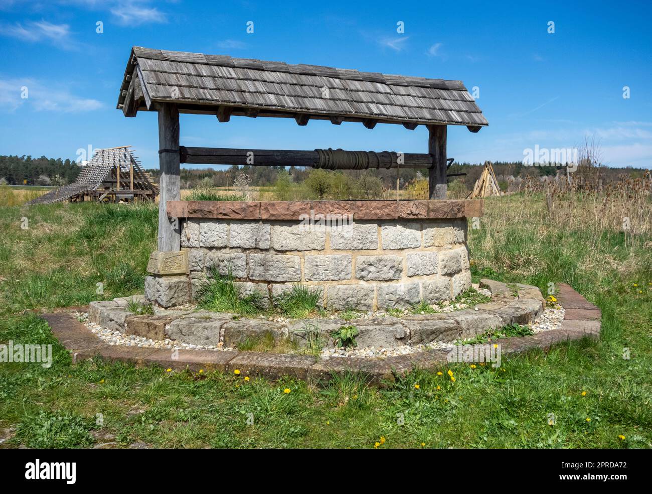 Medieval draw well Stock Photo Alamy