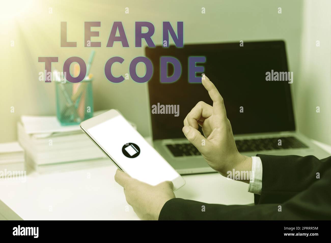 Text caption presenting Learn To Code. Concept meaning Learn to write