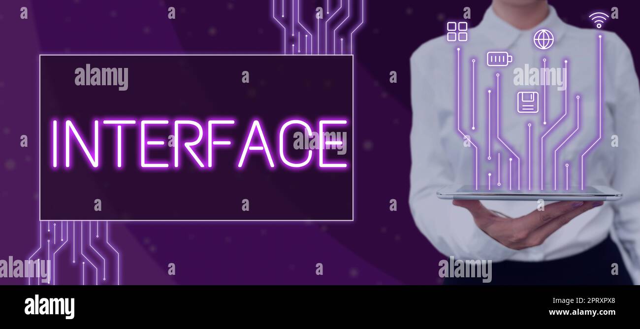 Conceptual caption Interface, Business overview point of meeting and